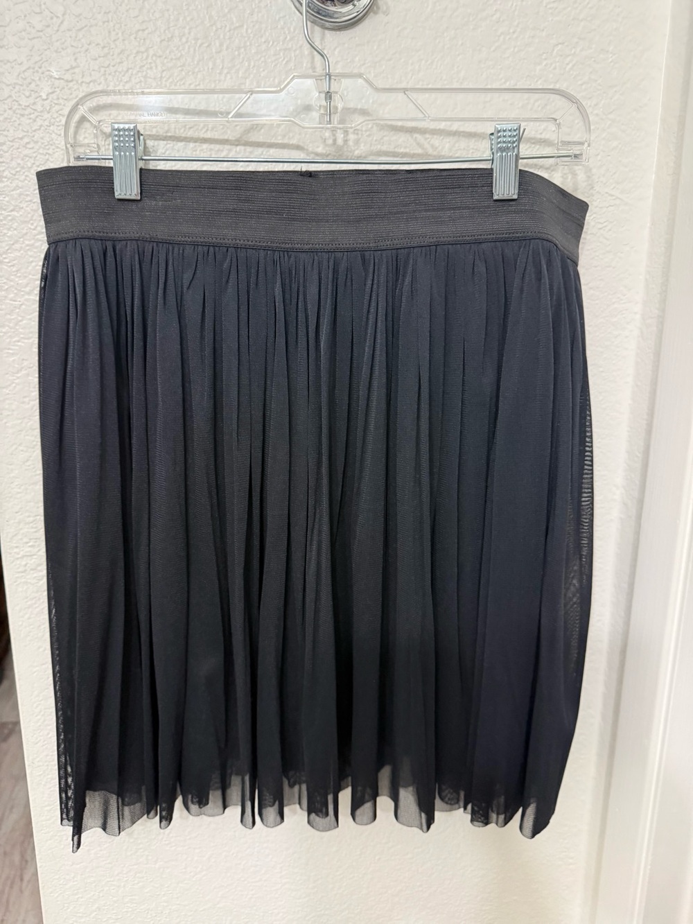 Black Pleated Mesh Lined Vince Camuto Skirt - Women